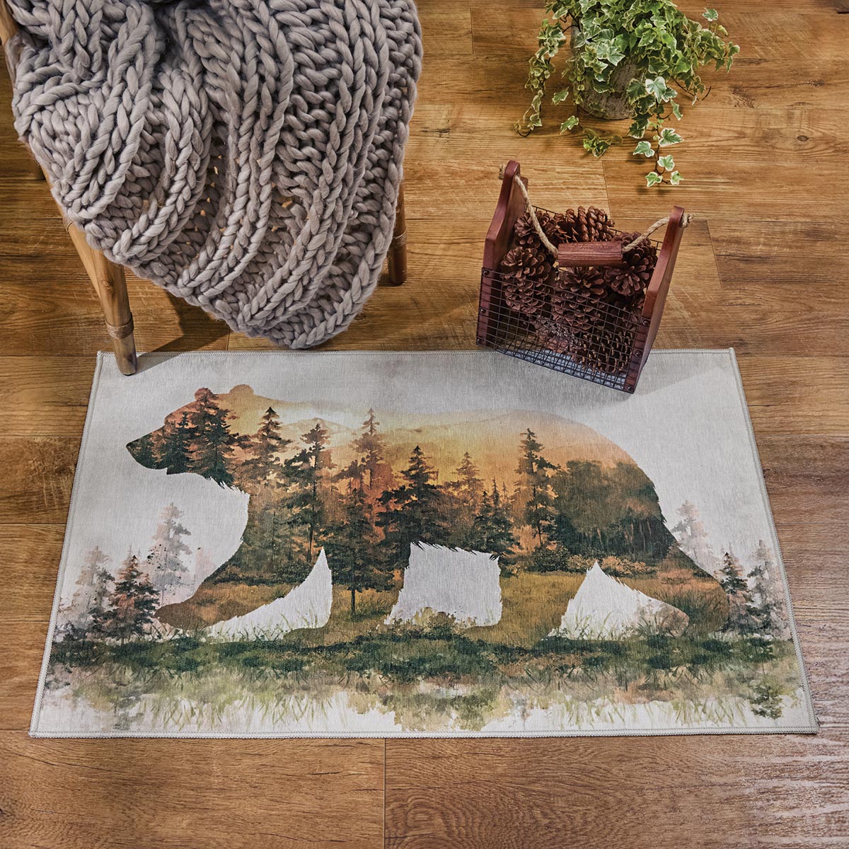 Morning Mist Bear Accent Rug