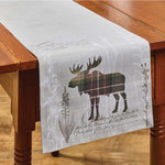 Plaid Moose Table Runner - 54 Inch