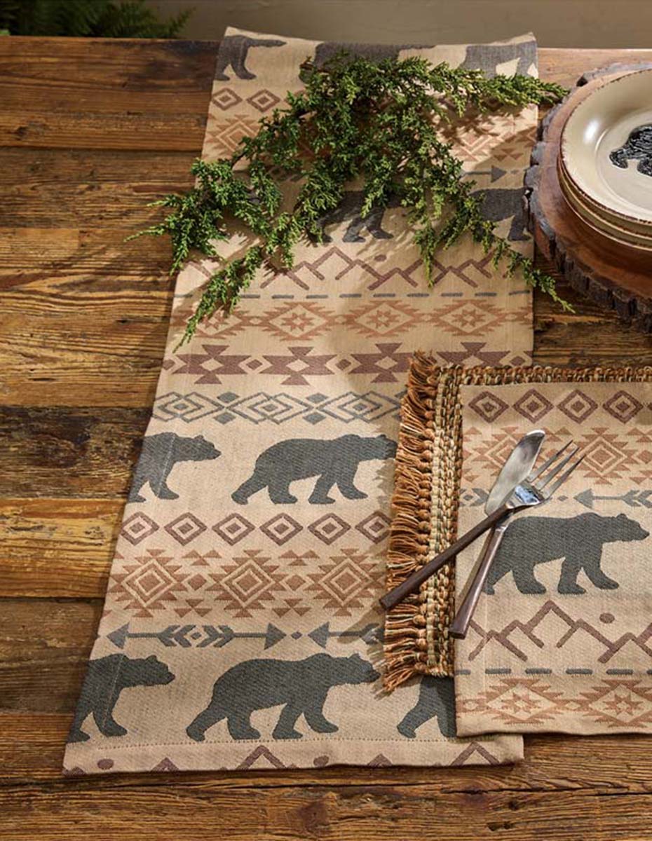 Traveling Bear Table Runner - 54 Inch