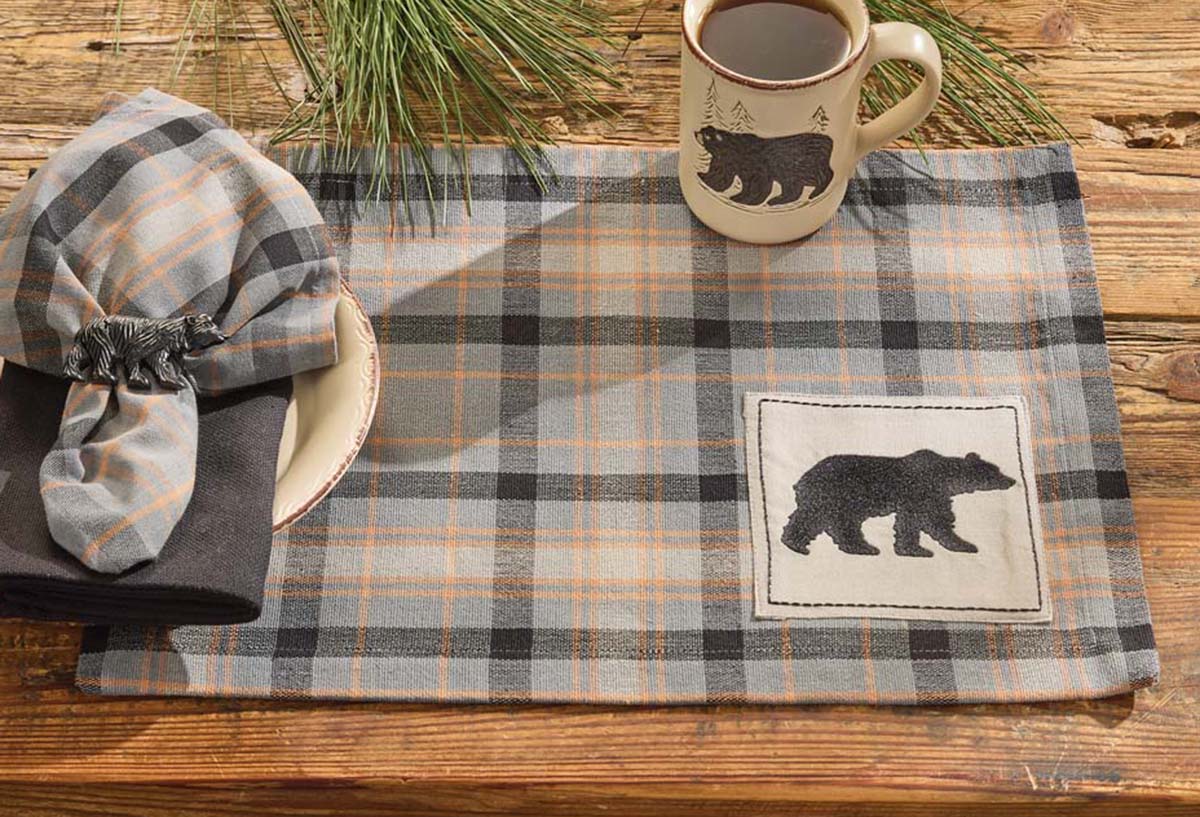 Pine Hollow Plaid Bear Placemats - Set of 4