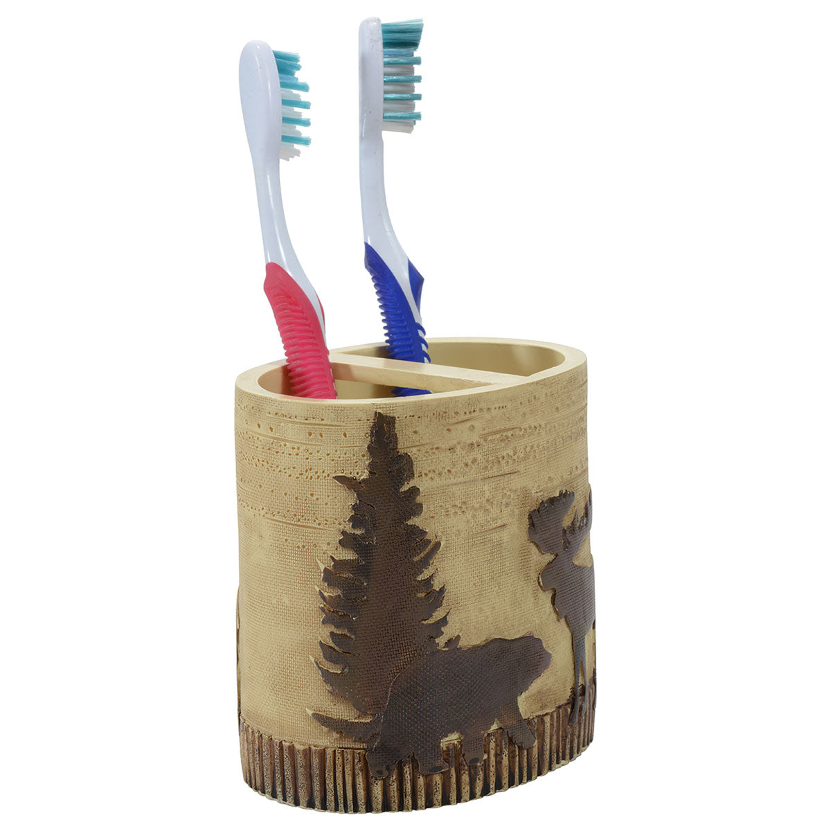 Black Forest Decor Woodland Moose & Bear Toothbrush Holder - Thumbnail 3