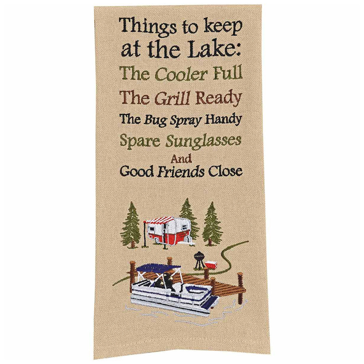 Keep at the Lake Embroidered Dishtowels - Set of 6