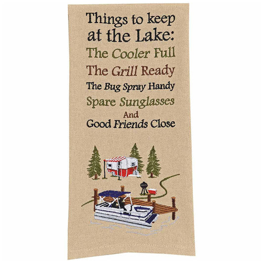 Keep at the Lake Embroidered Dishtowels - Set of 6