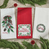 Holly Bow Dishtowels - Set of 4