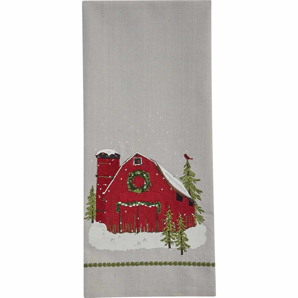 Christmas Barn Dishtowels - Set of 2