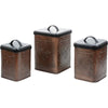 Pinecones Metal Canisters - Set of 3