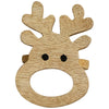 Wood Reindeer Napkin Ring - Set of 4