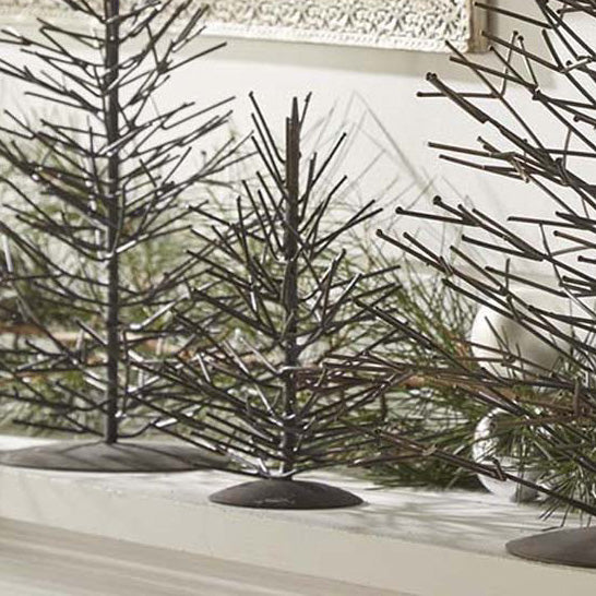Metal Pine Tree Sculpture - Small