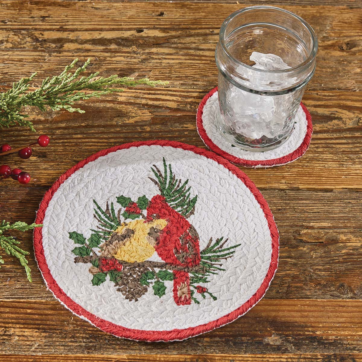 Always & Forever Cardinal Braided Trivets - Set of 4