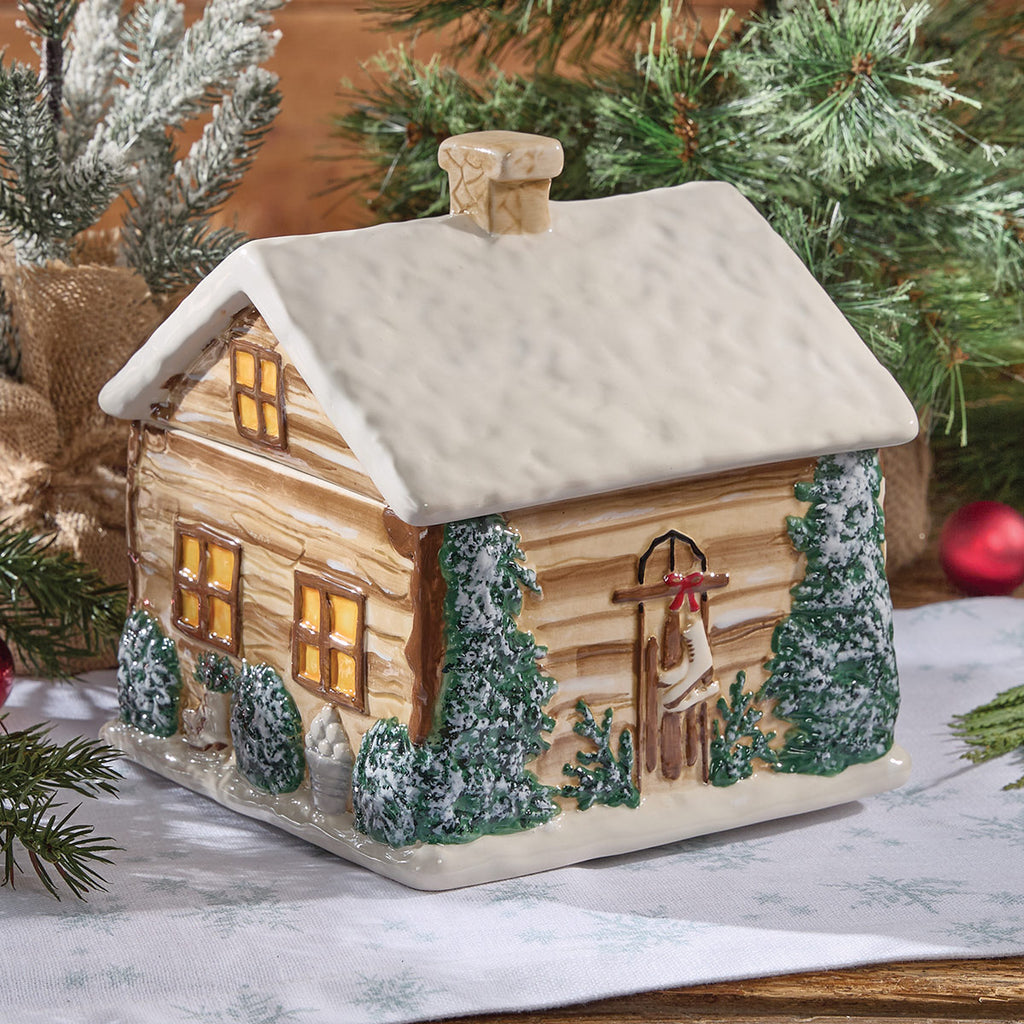 Winter Cabin Cookie Jar - OVERSTOCK