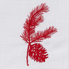 Red Pinecone Embroidered Napkin - Set of 4