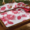 Red Pinecone Table Runner - 54 Inch