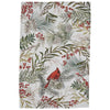 Red Bird Greenery Dishtowel - Set of 4