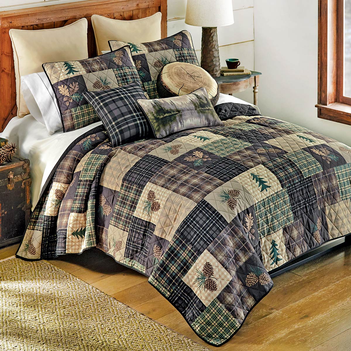 Pinecone Plaid Accent Pillow