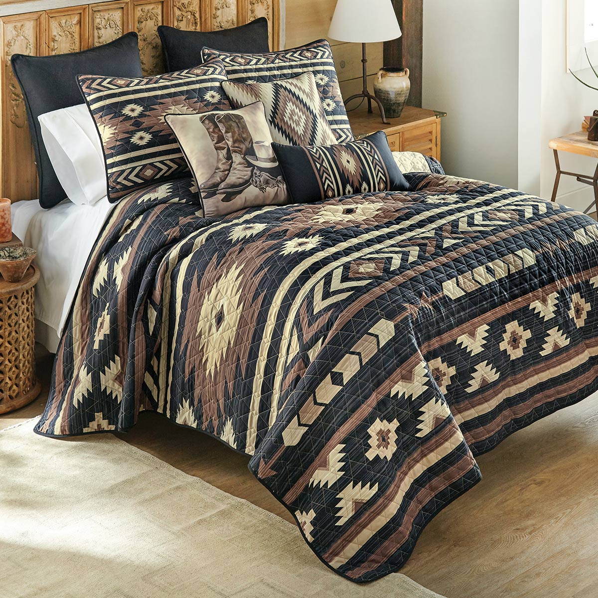 Black Forest Decor Cowboy Boots & Hat Pillow - Thumbnail 3