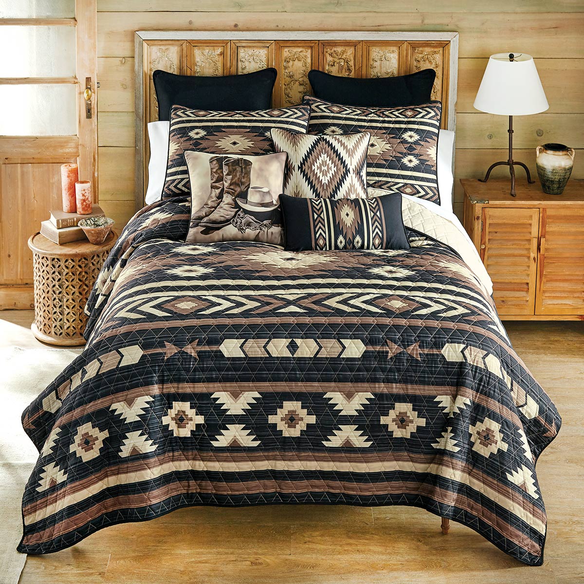 Black Forest Decor Cowboy Boots & Hat Pillow