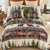 Winter's Retreat Bear Cabin Quilt Bedding - King