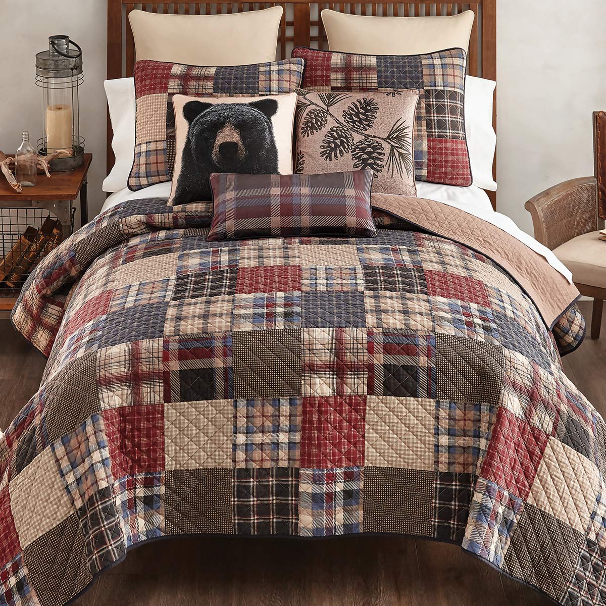Plaid Rustic Retreat Quilt Bedding Collection