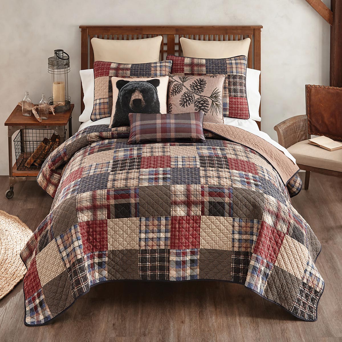 Plaid Rustic Retreat Quilt Bedding Collection