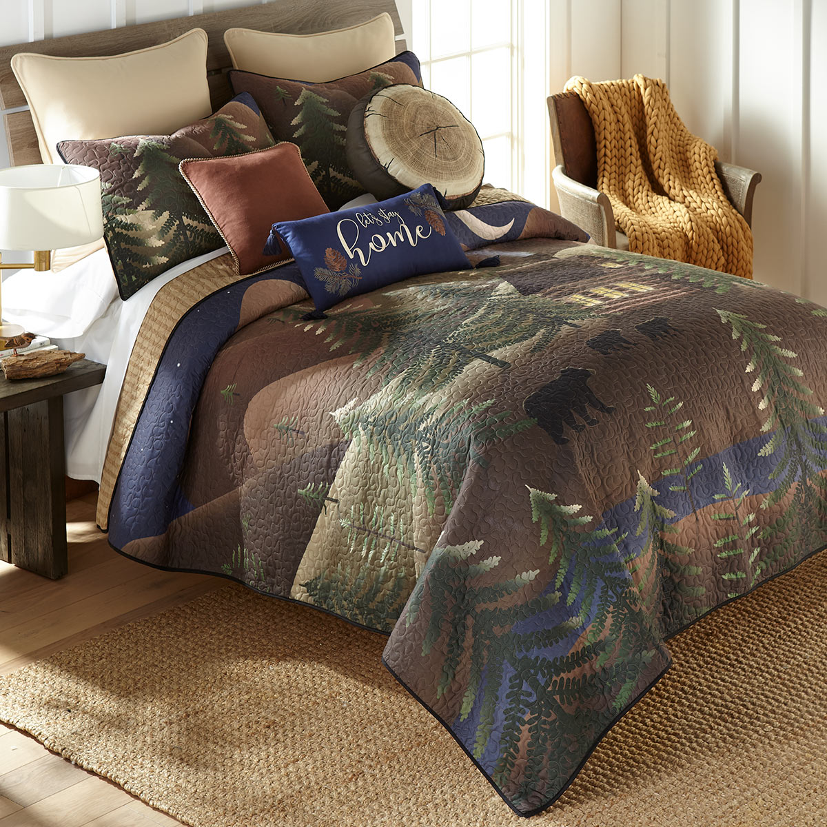 Black Bear Cottage Quilt Bed Set - Queen