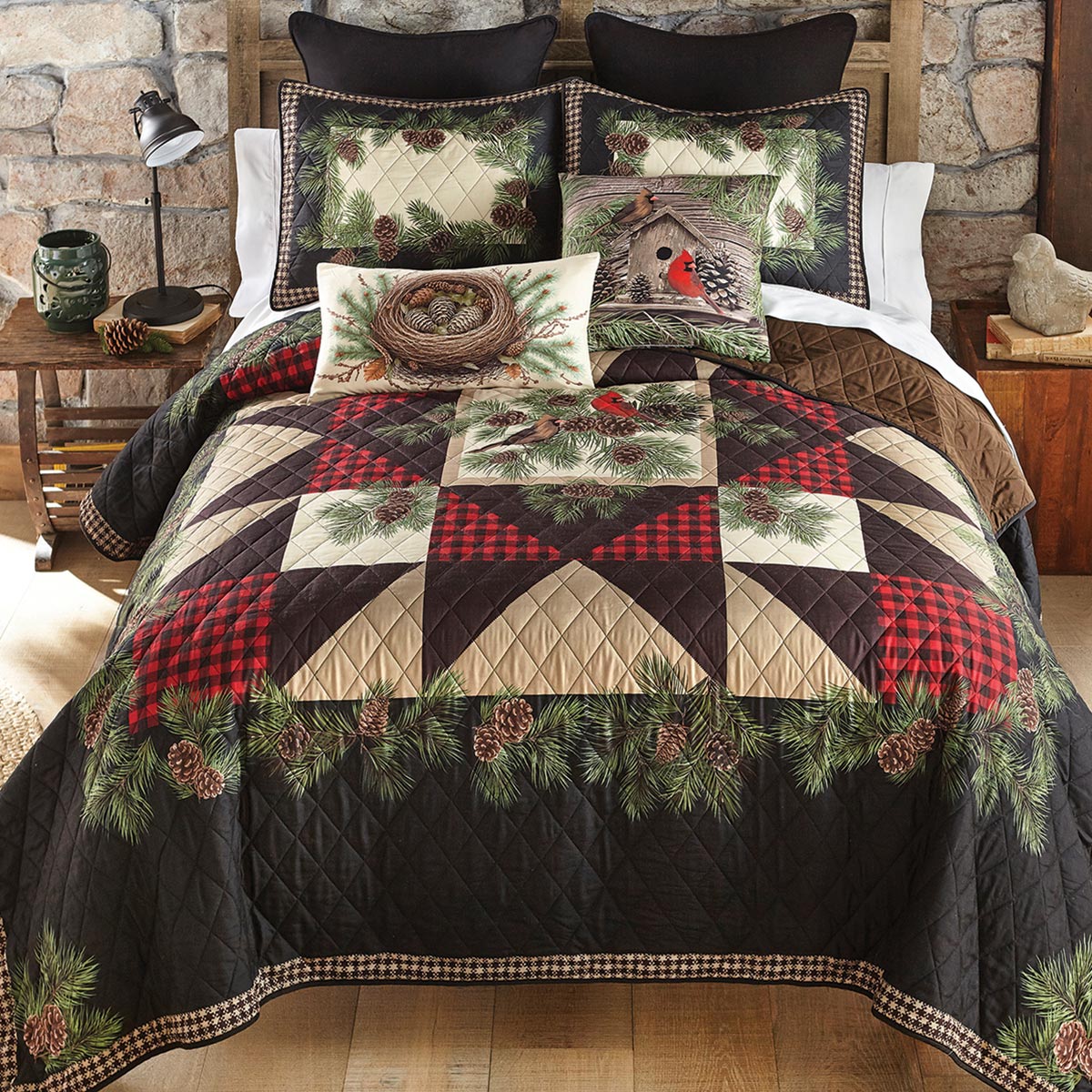 Woodland Cardinal Pillows - Set of 2