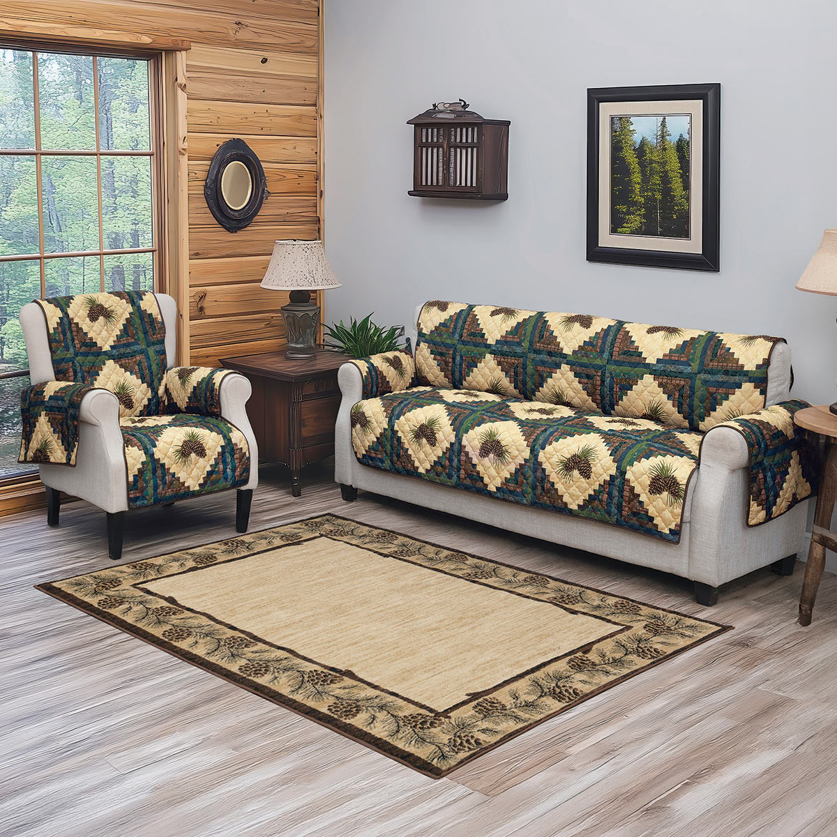 Pinecone Diamond Oversized Sofa Cover