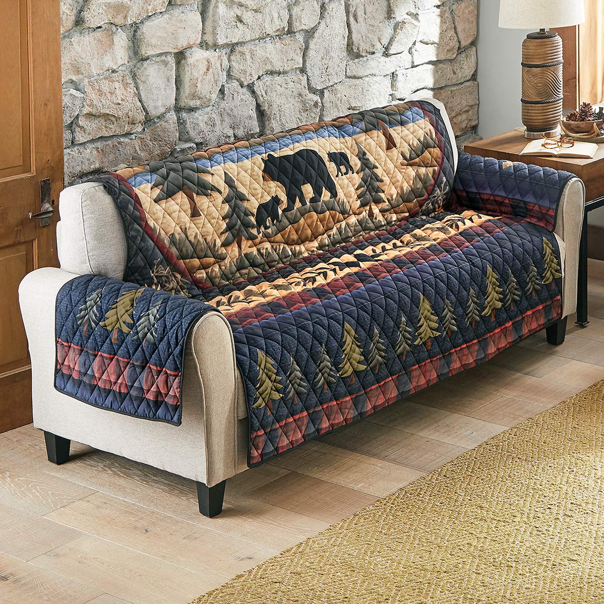 Winter Woods Bears Oversized Sofa Cover