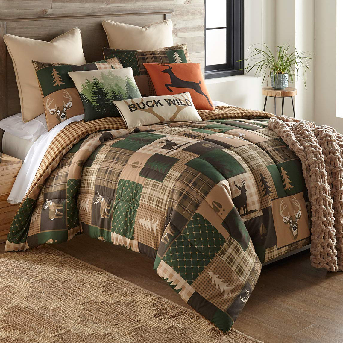 Deer Wilderness Comforter Set - King