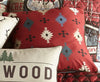 Crimson Sky Geometric Accent Pillow