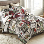 Holiday Cabin Quilt Bed Set - Queen