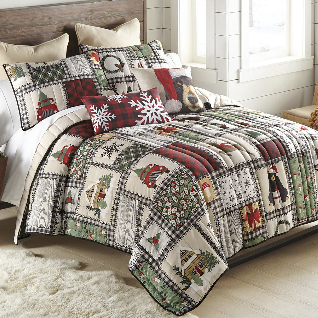 Holiday Cabin Quilt Bed Set - King