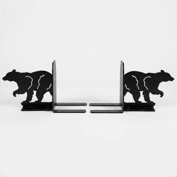 Walking Bear Metal Bookends