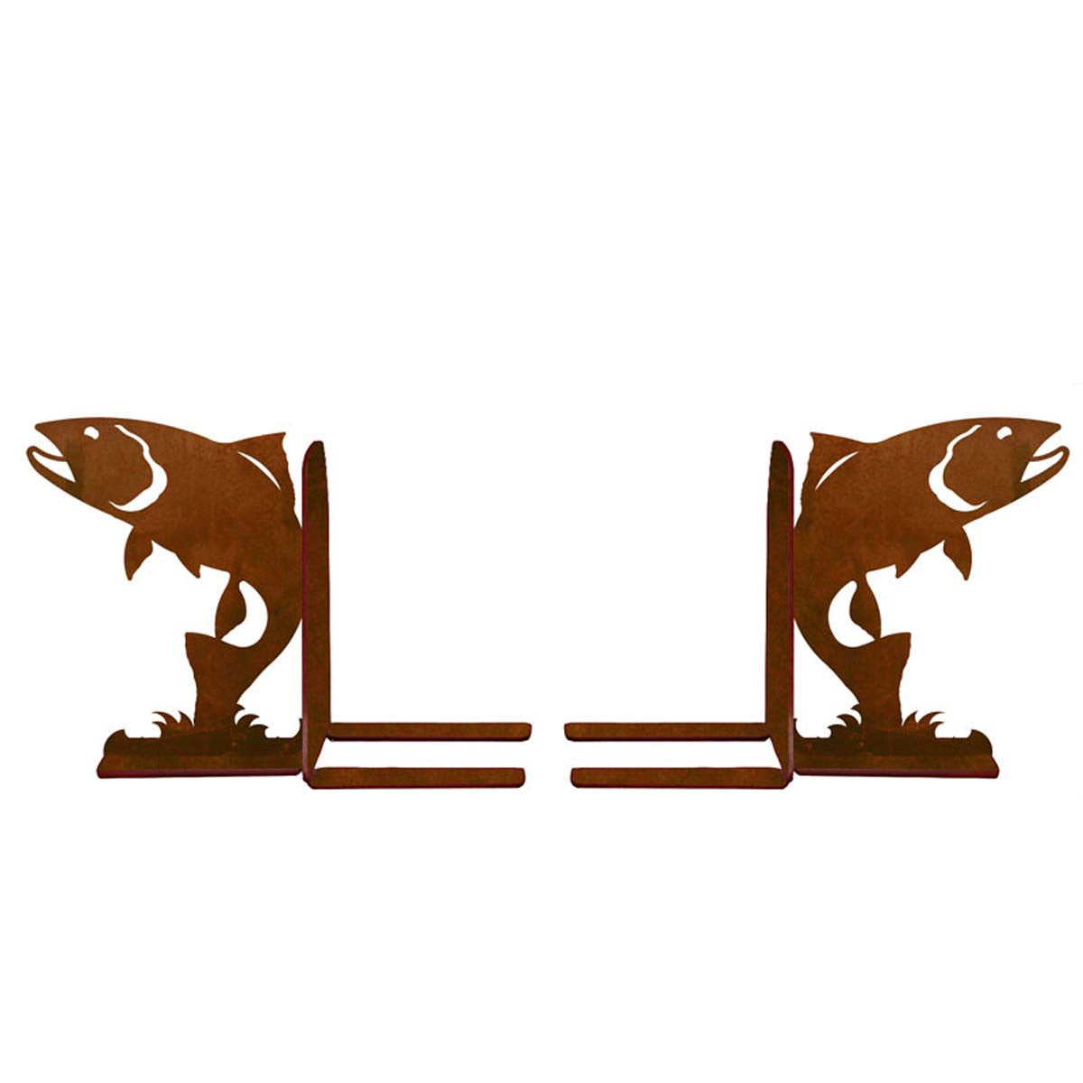 Leaping Trout Metal Bookends