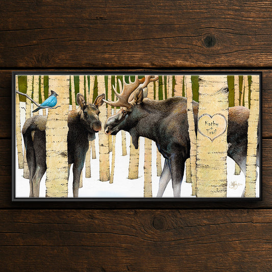 Personalized Moose Love Canvas Wall Art