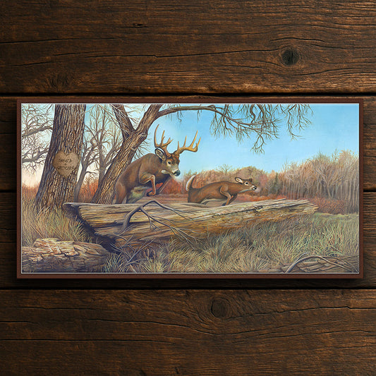 Personalized Whitetail Deer Framed Canvas