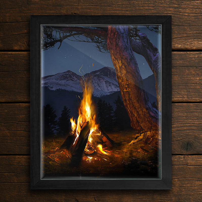 At the Campfire Personalized Framed Print