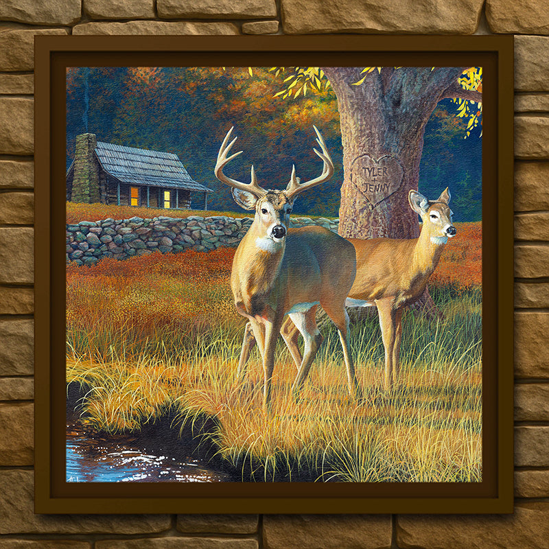 Wide Awake Whitetail Deer Personalized Canvas Art