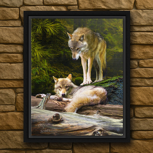 Wild Wolves Personalized Framed Canvas