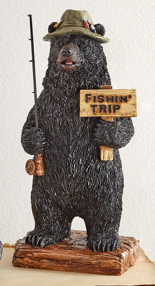 Fishin' Trip Bear Sculpture