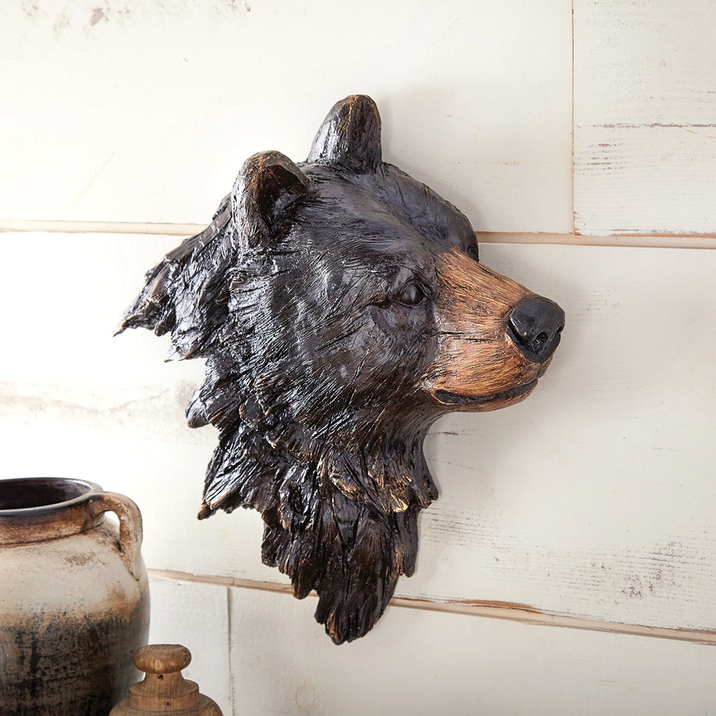 Black Bear Head Wall Sculpture
