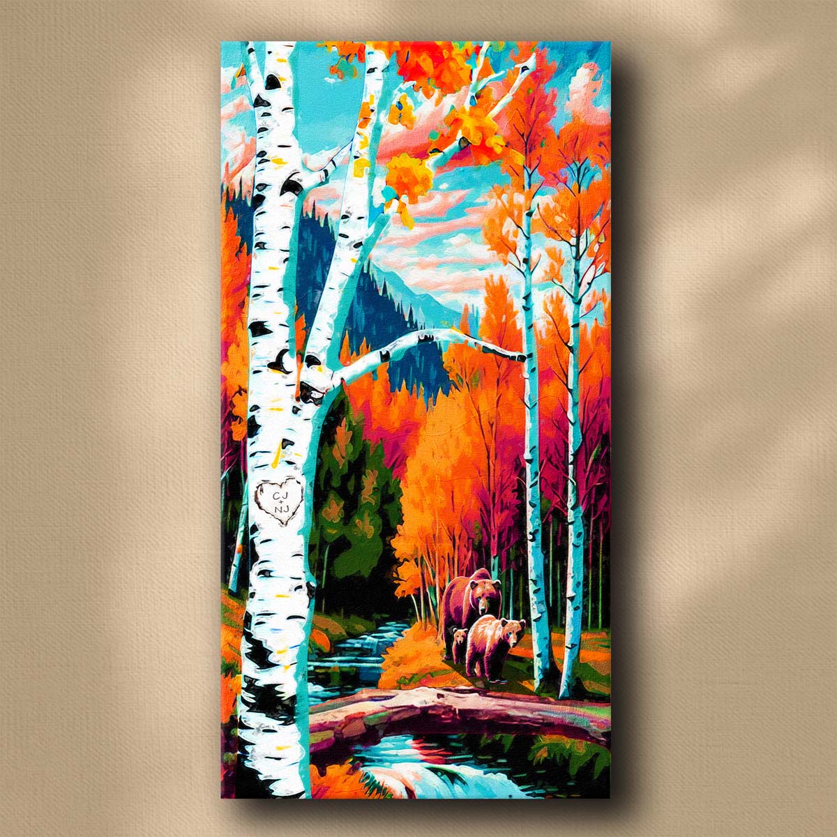 Sunny Aspens Personalized Stretched Canvas - Small