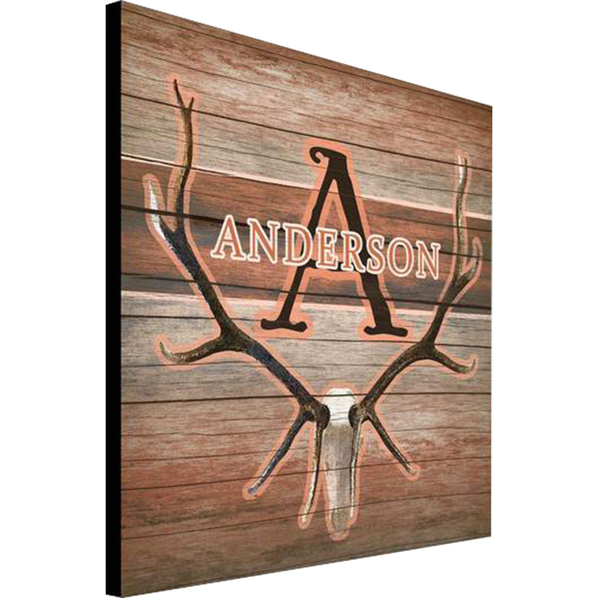 Rustic Monogram Personalized Block Mount - 16 x 16