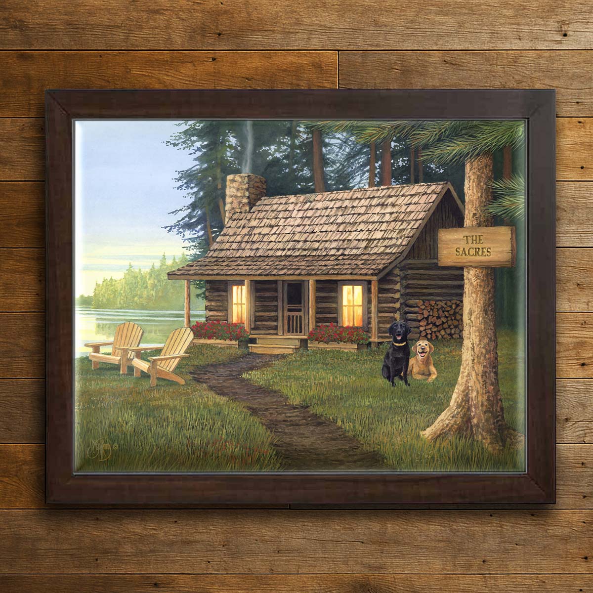Cabin Welcome Personalized Stretched Canvas