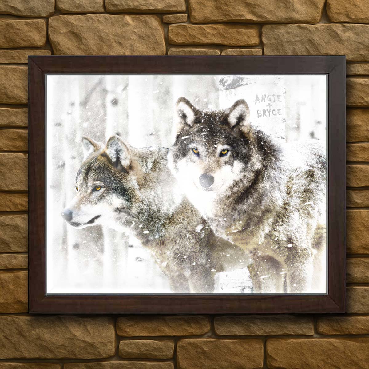 Winter Wolves Personalized Wall Art