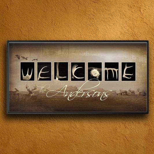 Antler Welcome Letters Personalized Wall Art