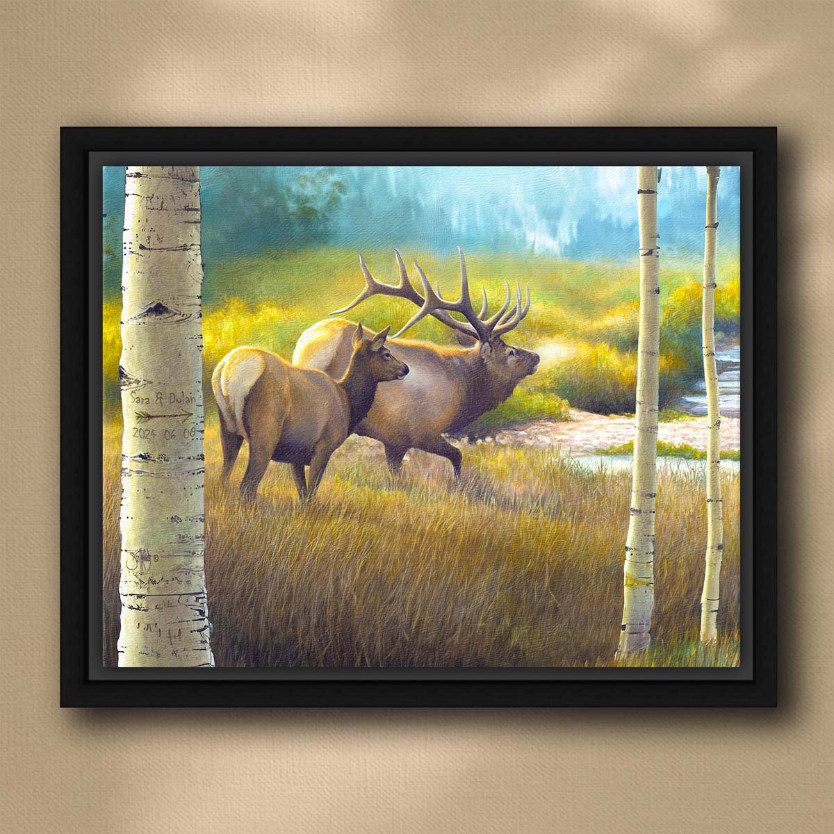 Meadow Calls Personalized Float Framed Canvas