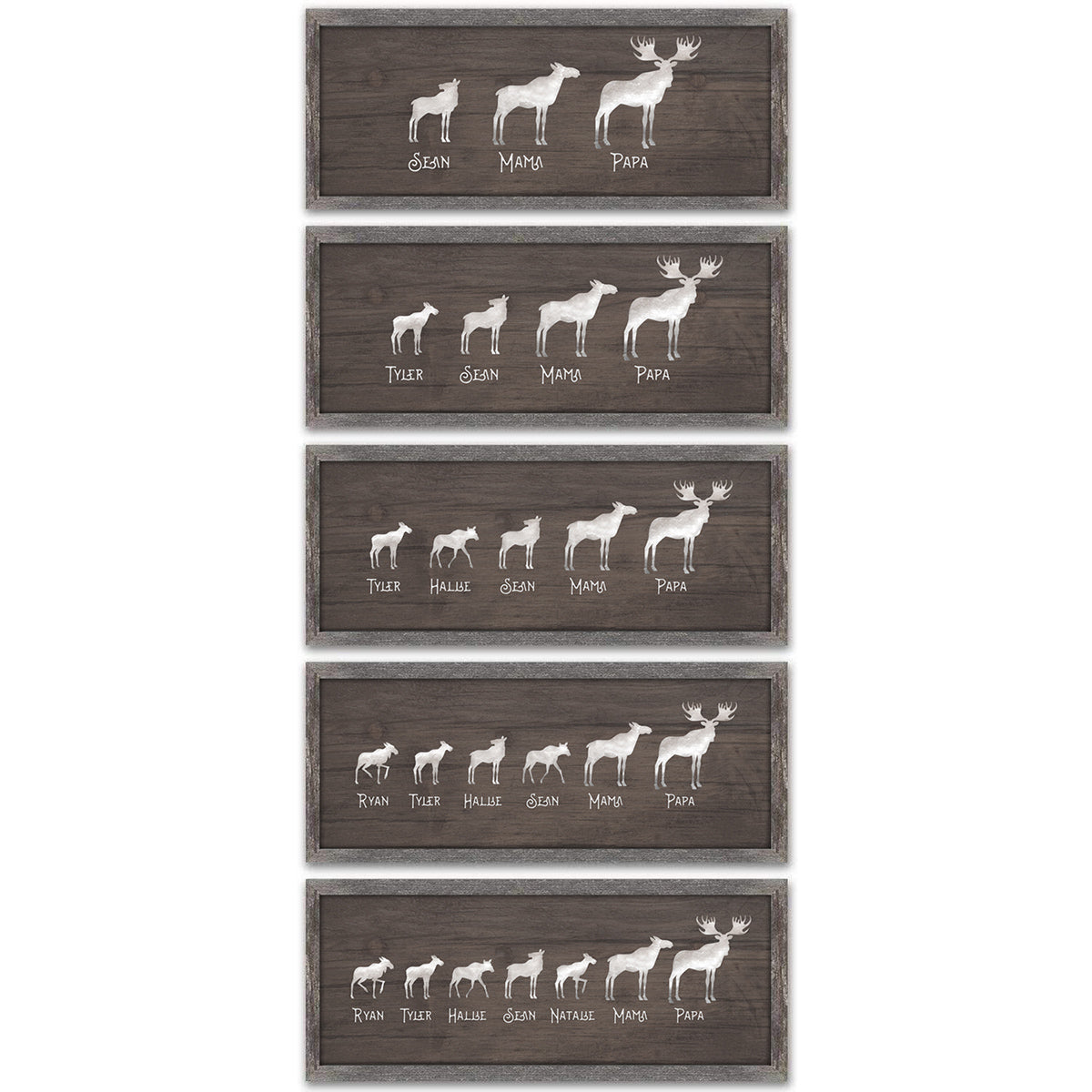 Personalized Moose Family Framed Canvas