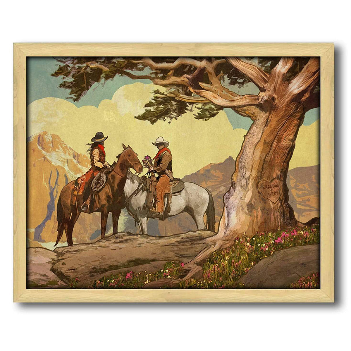 Cowboy & Cowgirl Personalized Canvas - 12 x 15