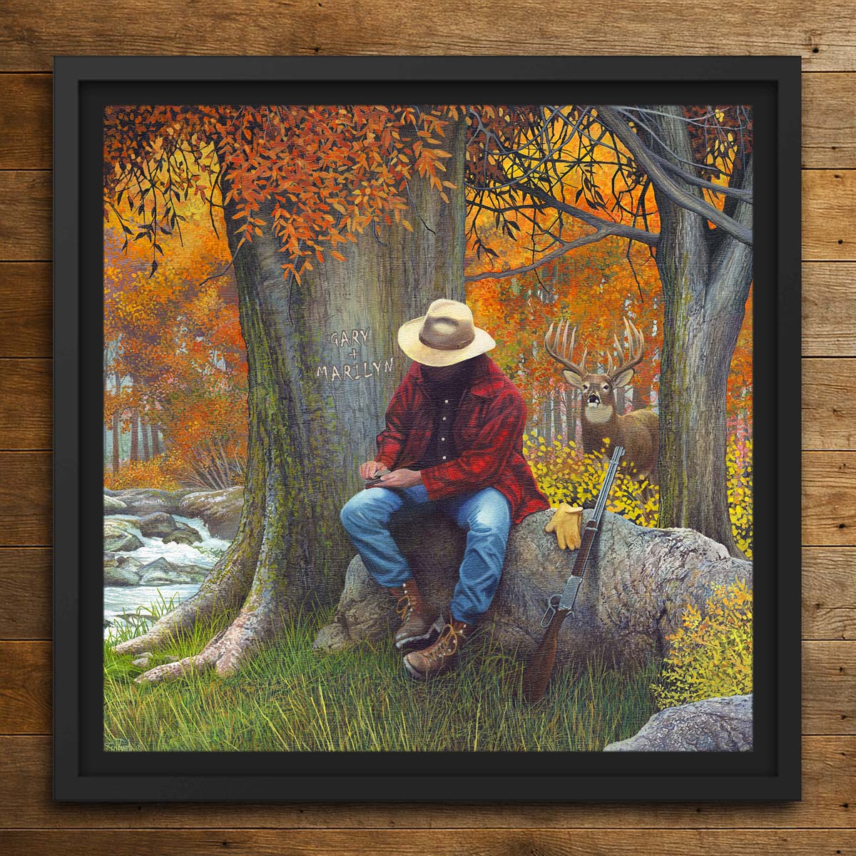 Forest Hunter Personalized Float Framed Canvas