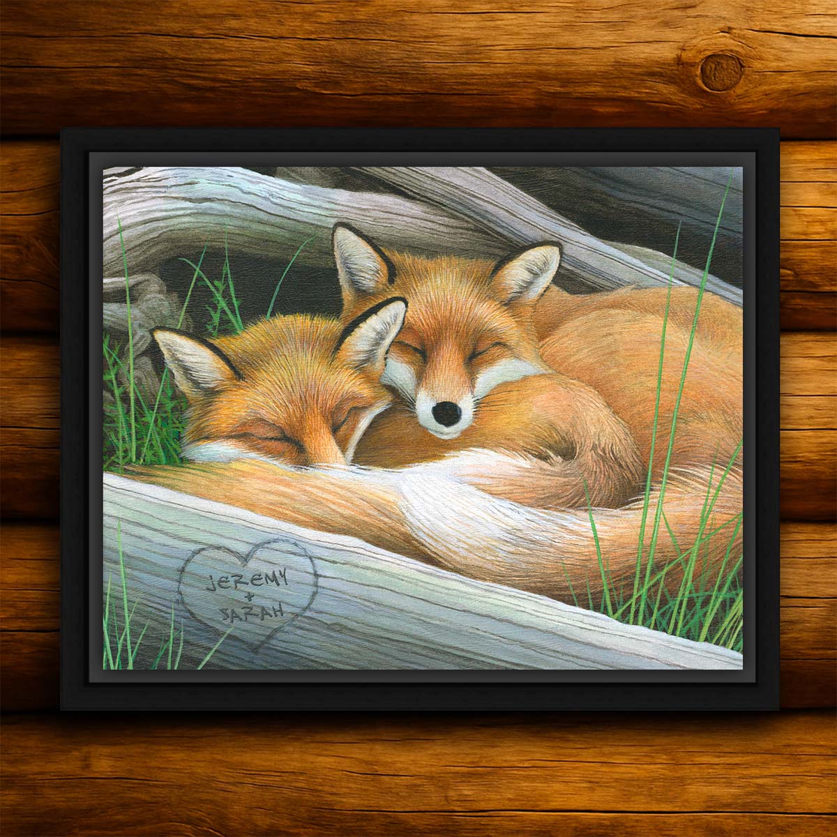 Fox Snooze Personalized Wall Art